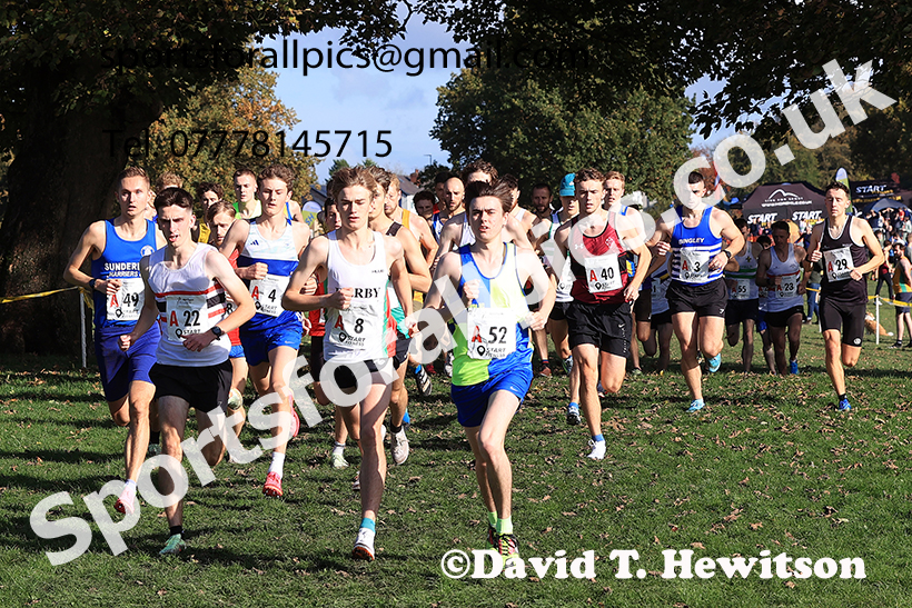 Senior men, 2024 Northern Cross Country Relays, Graves Park, Sheffield.   Photo: David T. Hewitson/Sports for All Pics